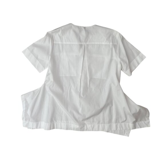 Sportmax white classic yet unique cotton blouse size 12 - Picture 3 of 6